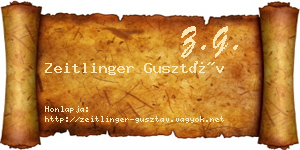 Zeitlinger Gusztáv névjegykártya